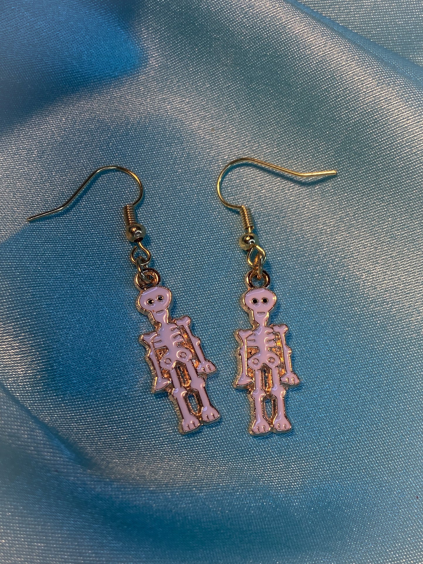 Handmade Cute Cartoon Skeleton Dangly Earrings | Gift for science lovers | gift for doctors | gift for nurses