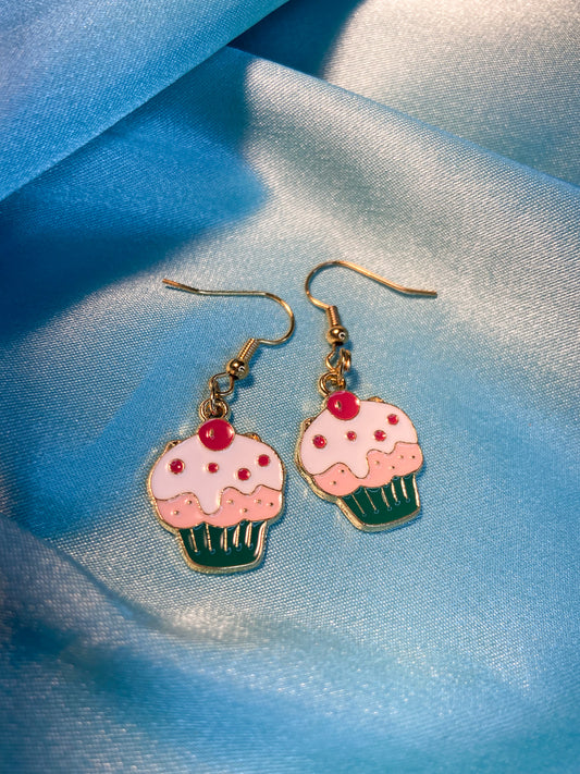 Handmade Cupcake Dangly Earrings | Earrings for Bakers | Gifts for Bakers
