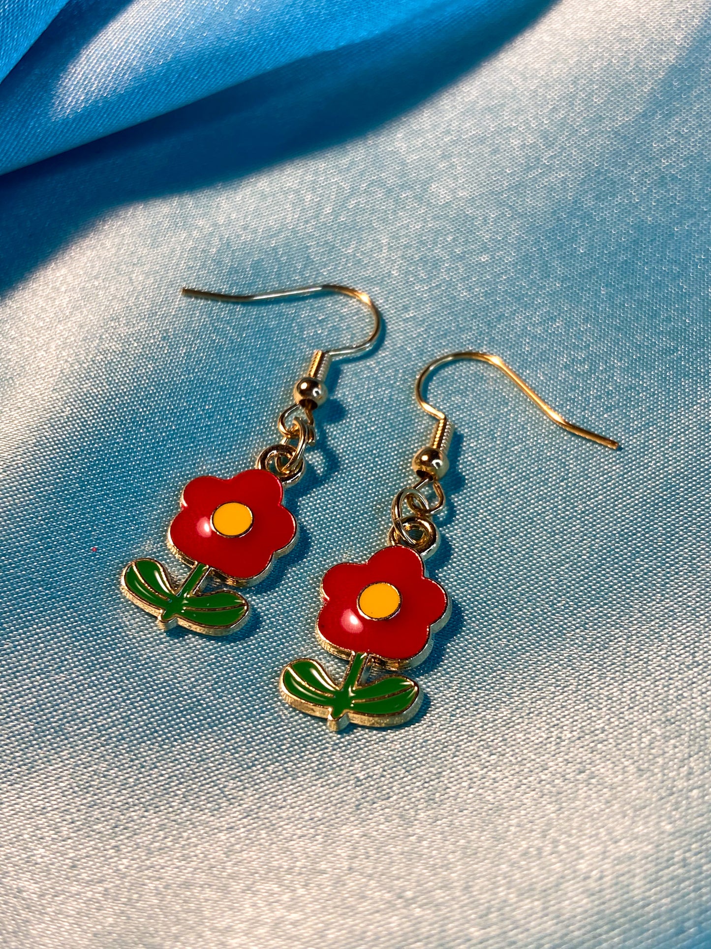Handmade Red Poppy Earrings | Gift for flower lovers | gift for gardeners