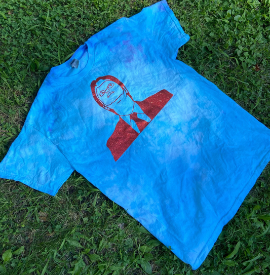 Handmade blue tie dye Dwight Shrute shirt | The Office shirt | The Office lover's gift | funny shirt