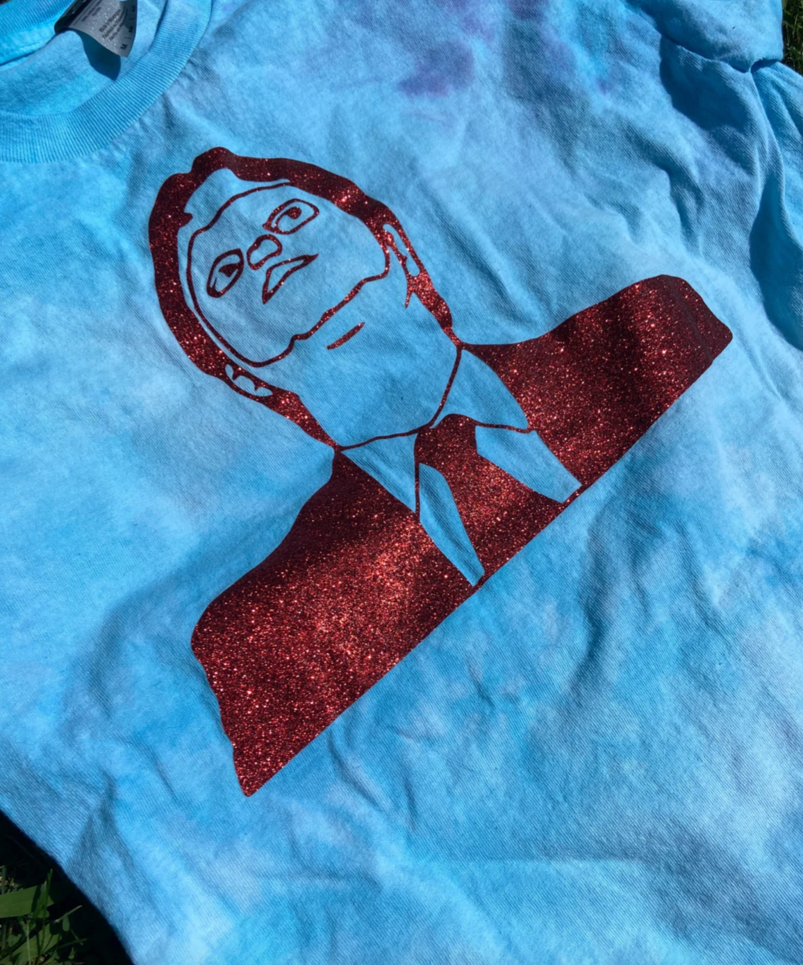 Handmade blue tie dye Dwight Shrute shirt | The Office shirt | The Office lover's gift | funny shirt